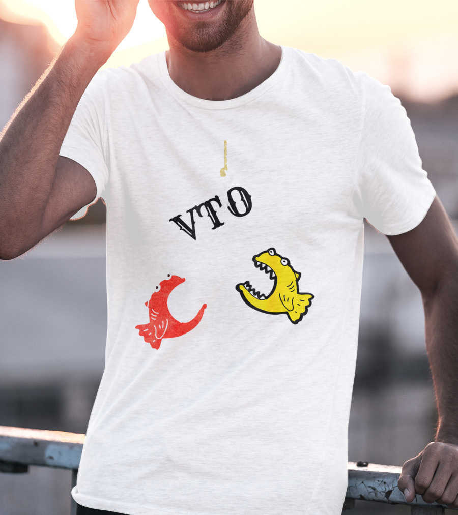 VTO Fishing Hook With Red And Yellow Fish T-Shirt