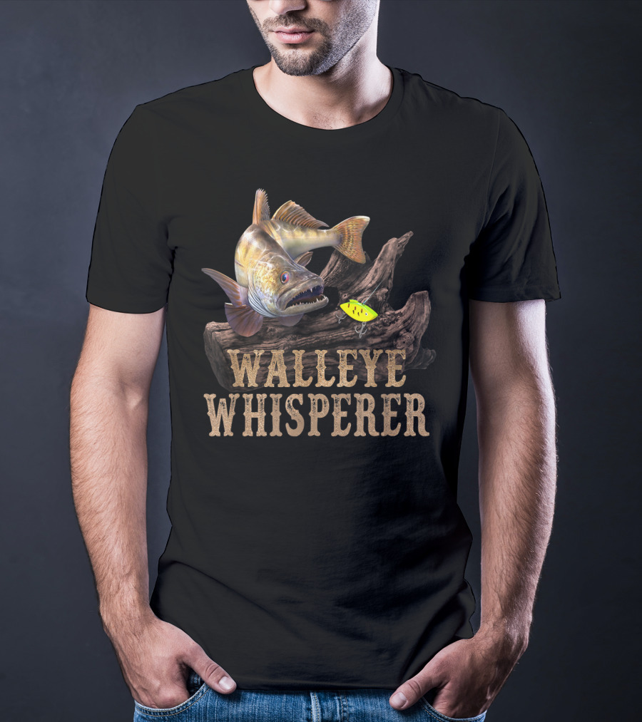 Walleye Whisperer Large Walleye With Fishing Lure T-Shirt