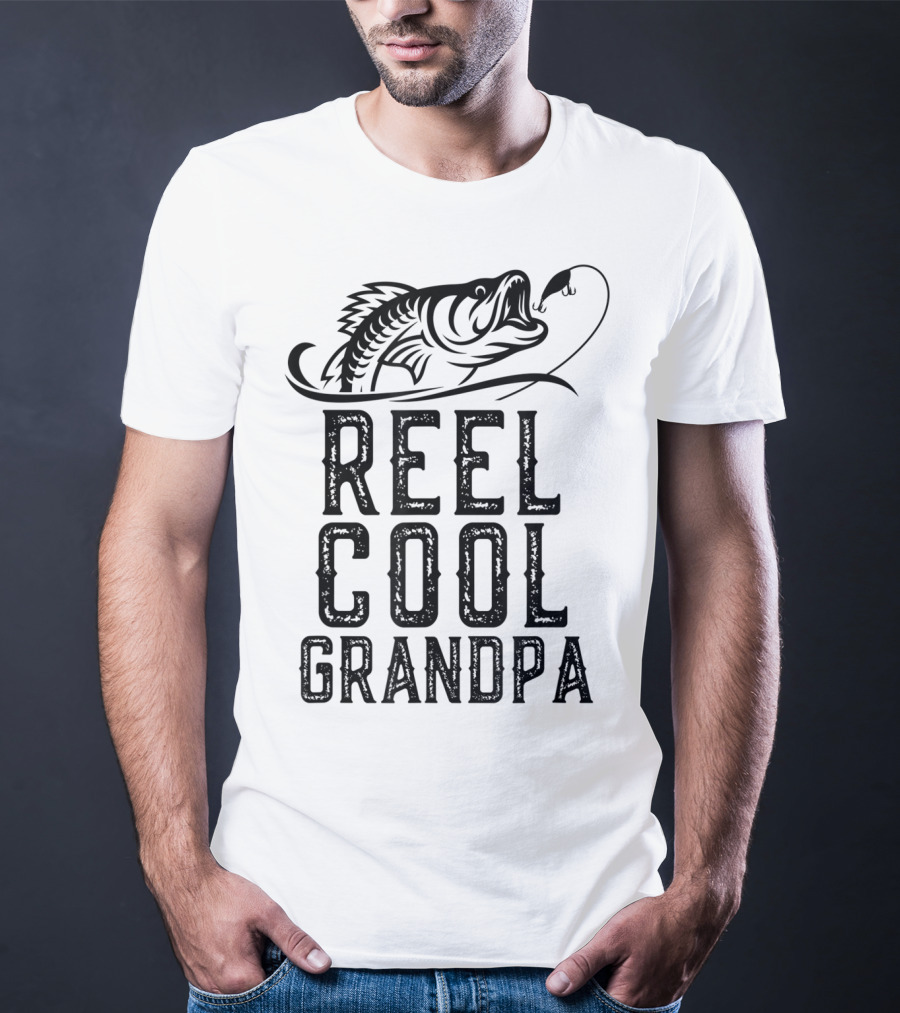 Reel Cool Grandpa Fishing Hook Bass T-Shirt