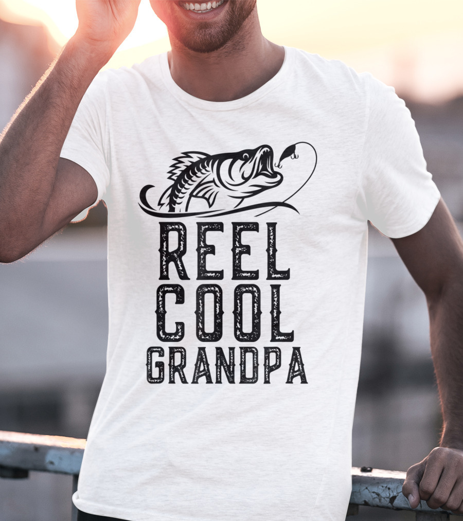 Reel Cool Grandpa Fishing Hook Bass T-Shirt