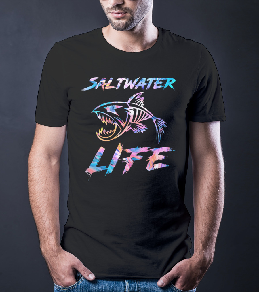 SALTWATER LIFE Colorful Fish T-Shirt