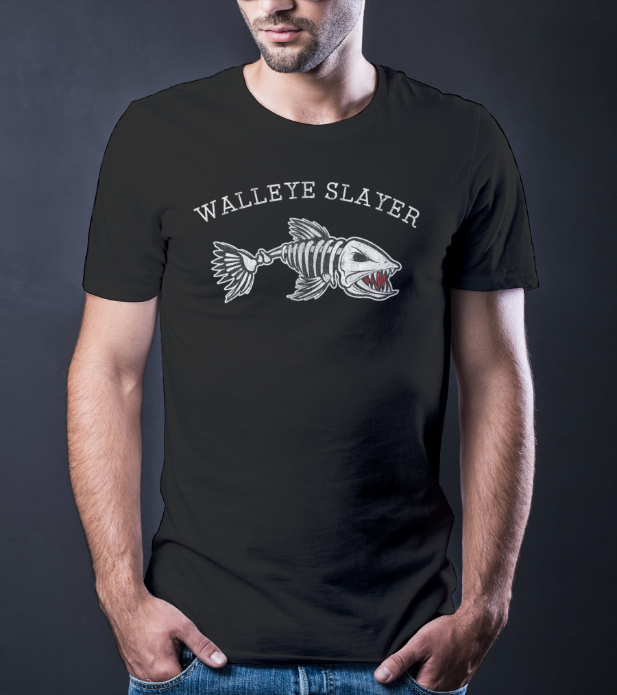 Walleye Slayer Vintage Funny Walleye Fishing T-Shirt