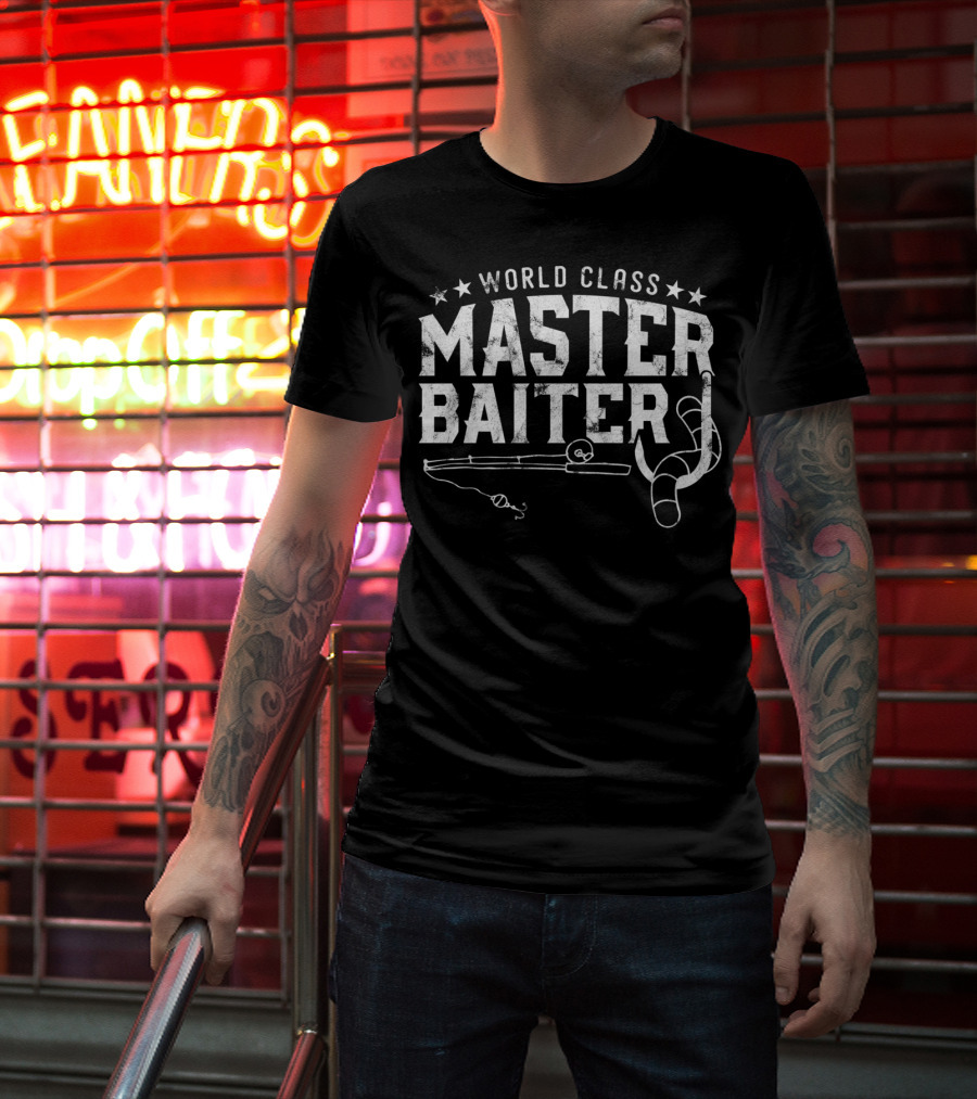World Class Master Baiter Vintage Fishing Humor T-Shirt