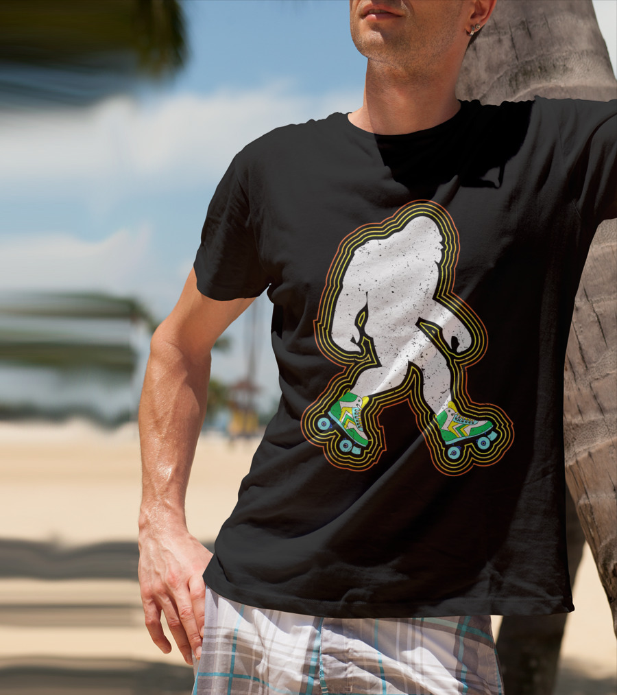 Bigfoot Roller Skates Sasquatch Vintage Style Retro Skating Vibe T-Shirt