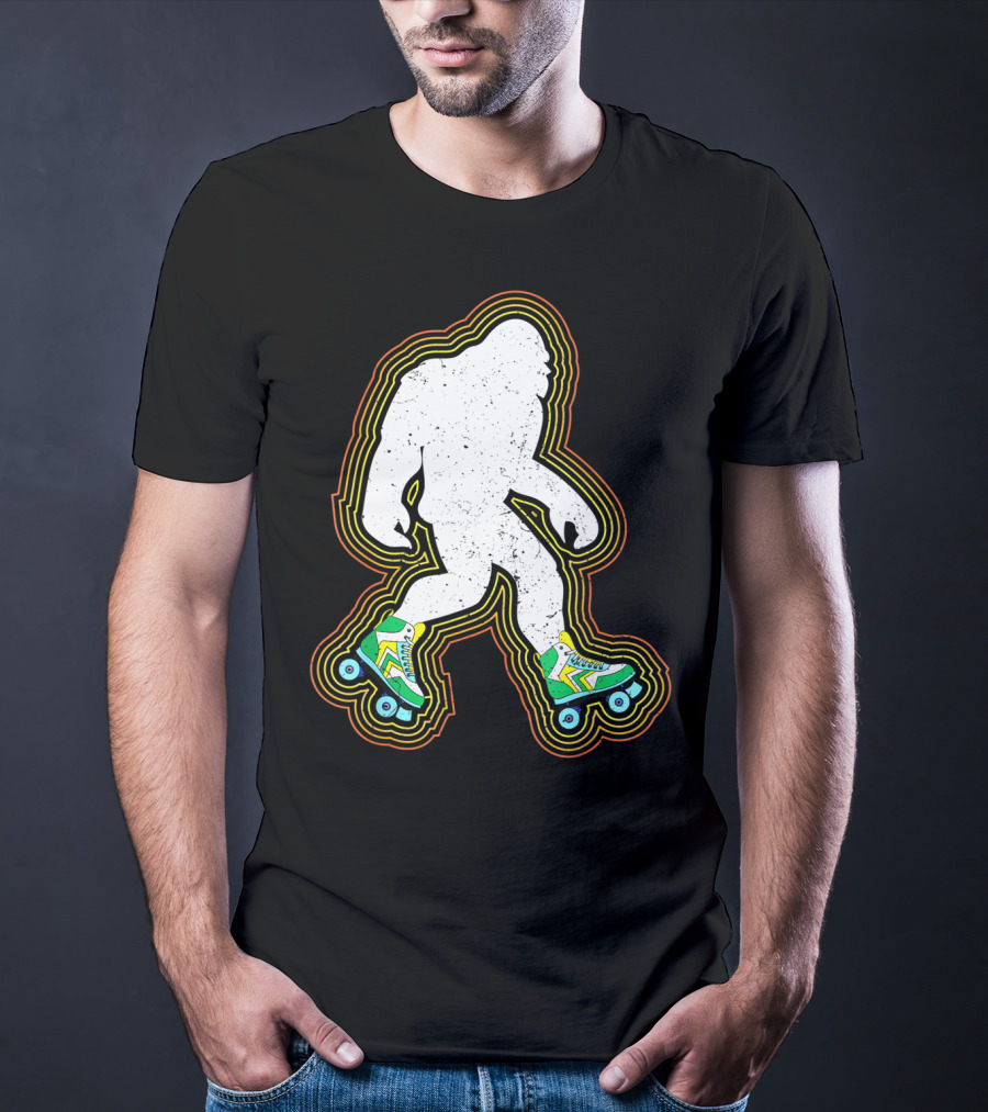 Bigfoot Roller Skates Sasquatch Vintage Style Retro Skating Vibe T-Shirt