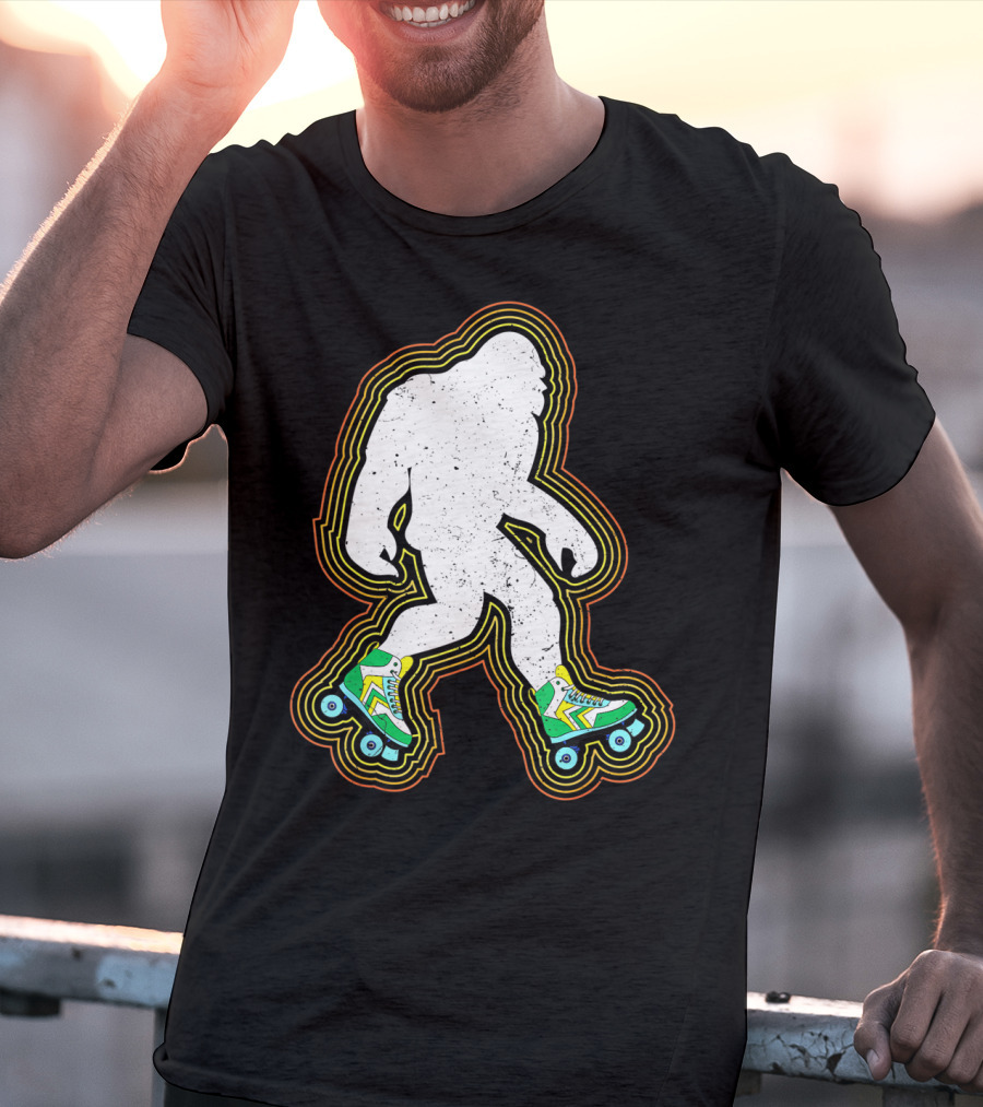 Bigfoot Roller Skates Sasquatch Vintage Style Retro Skating Vibe T-Shirt