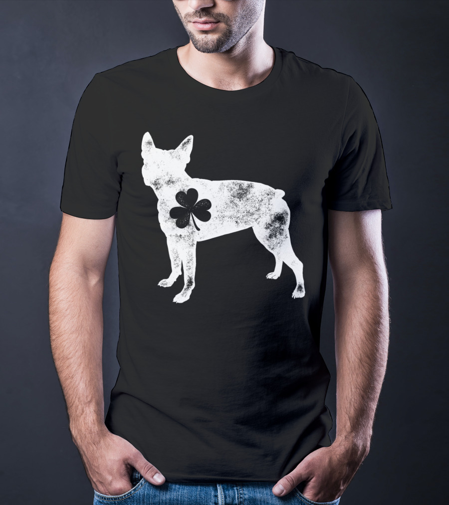 Boston Terrier Dog Shamrock St Patricks Day Men T-Shirt