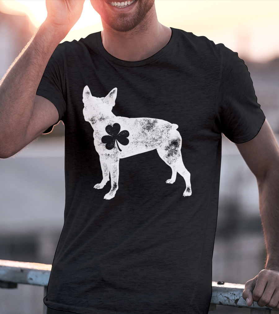 Boston Terrier Dog Shamrock St Patricks Day Men T-Shirt