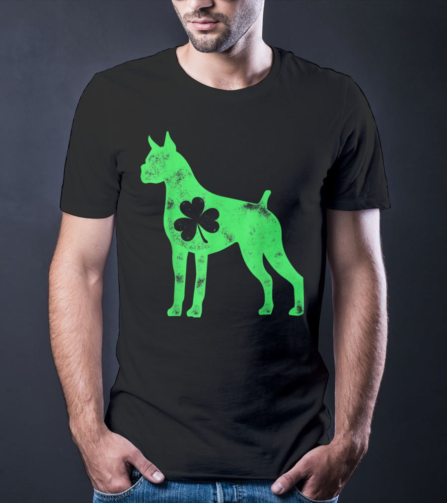 Boxer Dog Shamrock St Patricks Day Lover T-Shirt