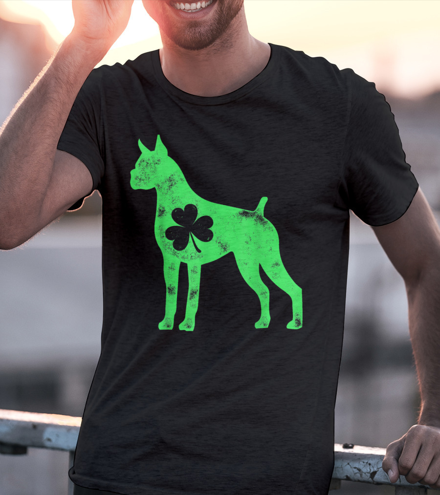Boxer Dog Shamrock St Patricks Day Lover T-Shirt
