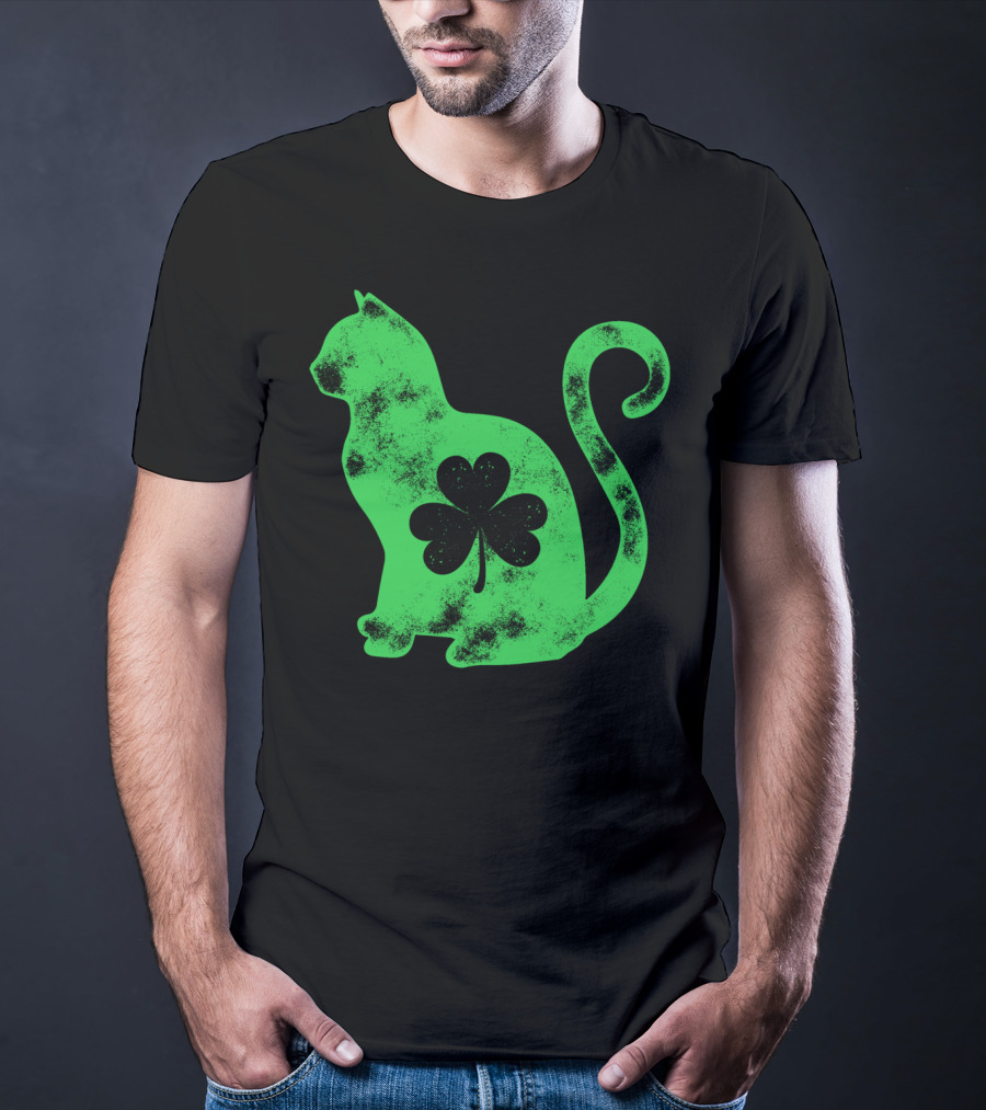 Cat Shamrock St Patricks Day Happy Cattys Women T-Shirt