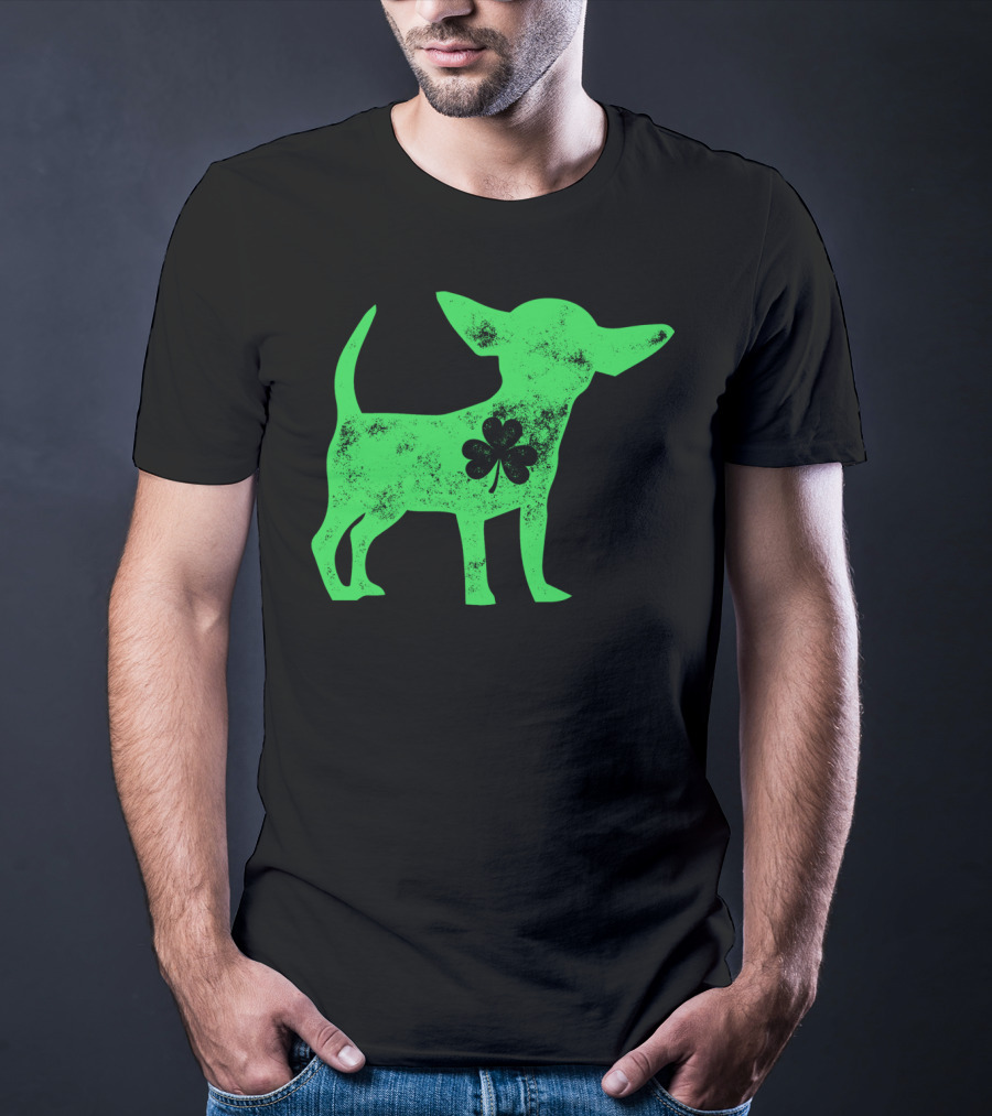Chihuahua St Patricks Day Dog Lover Shamrock Iconic Green T-Shirt
