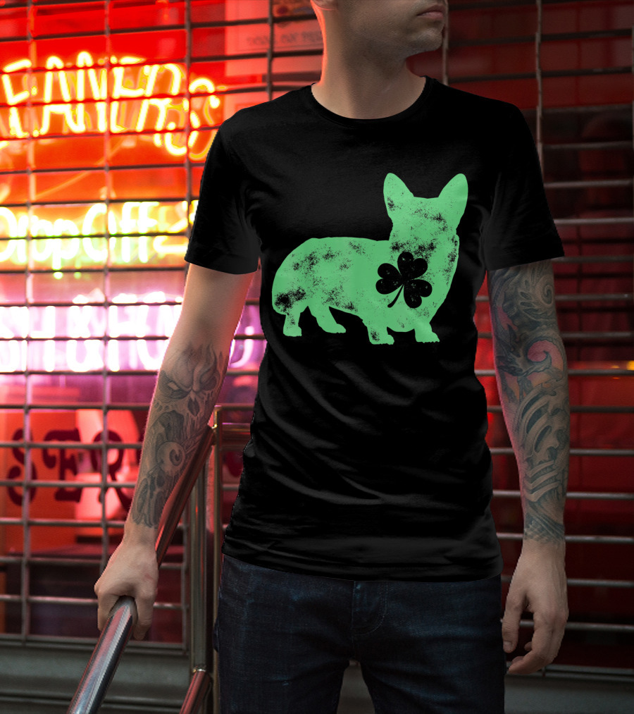 Corgi Shamrock Dog Lover St Patricks Day T-Shirt
