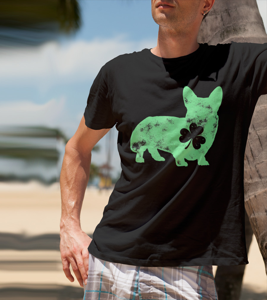 Corgi Shamrock Dog Lover St Patricks Day T-Shirt