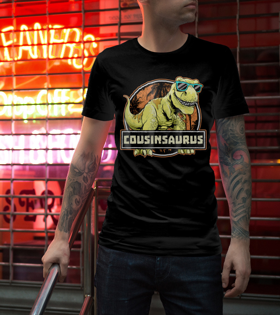 COUSINSAURUS REX Dinosaur With Sunglasses T-Shirt