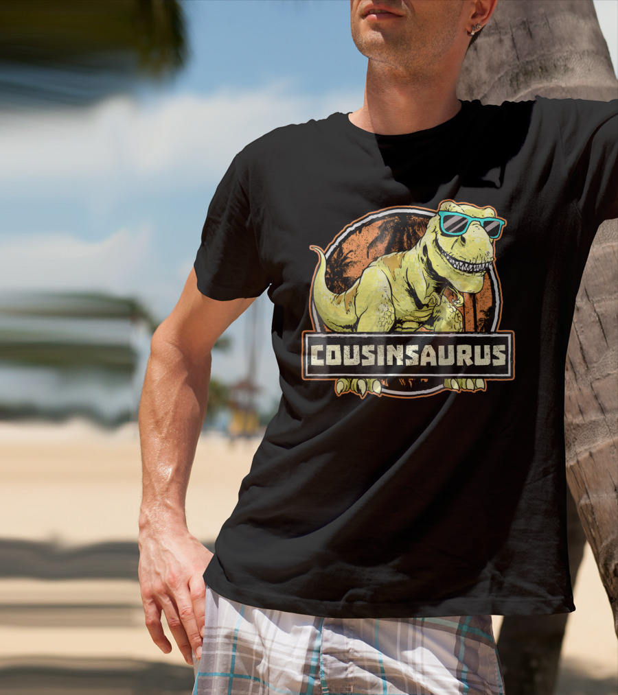 COUSINSAURUS REX Dinosaur With Sunglasses T-Shirt