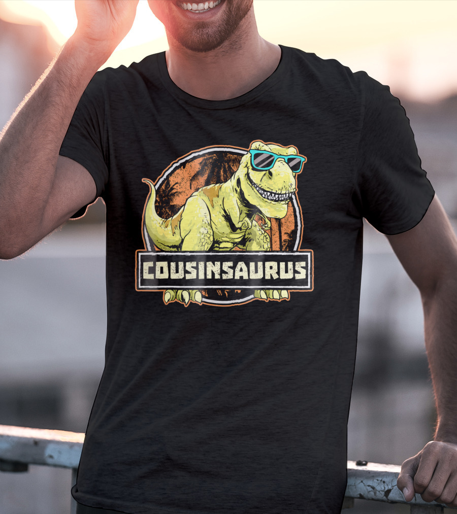 COUSINSAURUS REX Dinosaur With Sunglasses T-Shirt