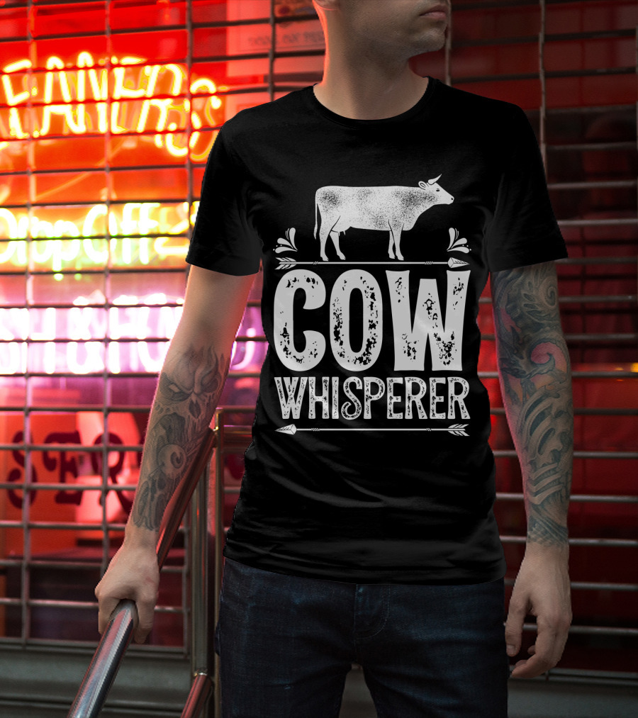 Cow Whisperer Cows Farm Funny Farmer Farming T-Shirt