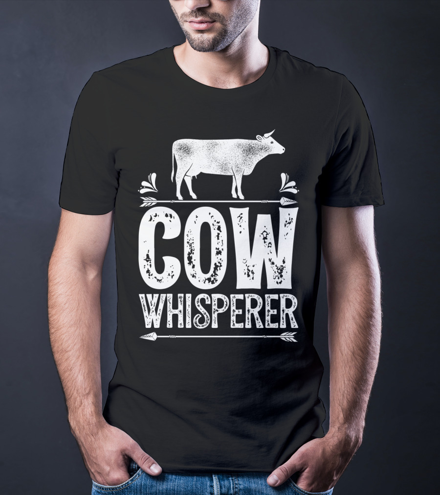 Cow Whisperer Cows Farm Funny Farmer Farming T-Shirt