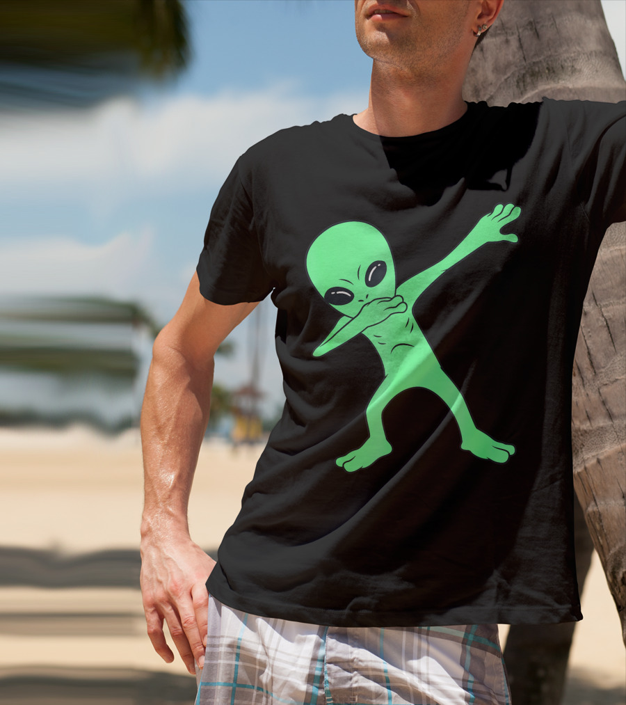 Dabbing Alien Halloween Funny Dab Girl Green Alien Dab Dance T-Shirt