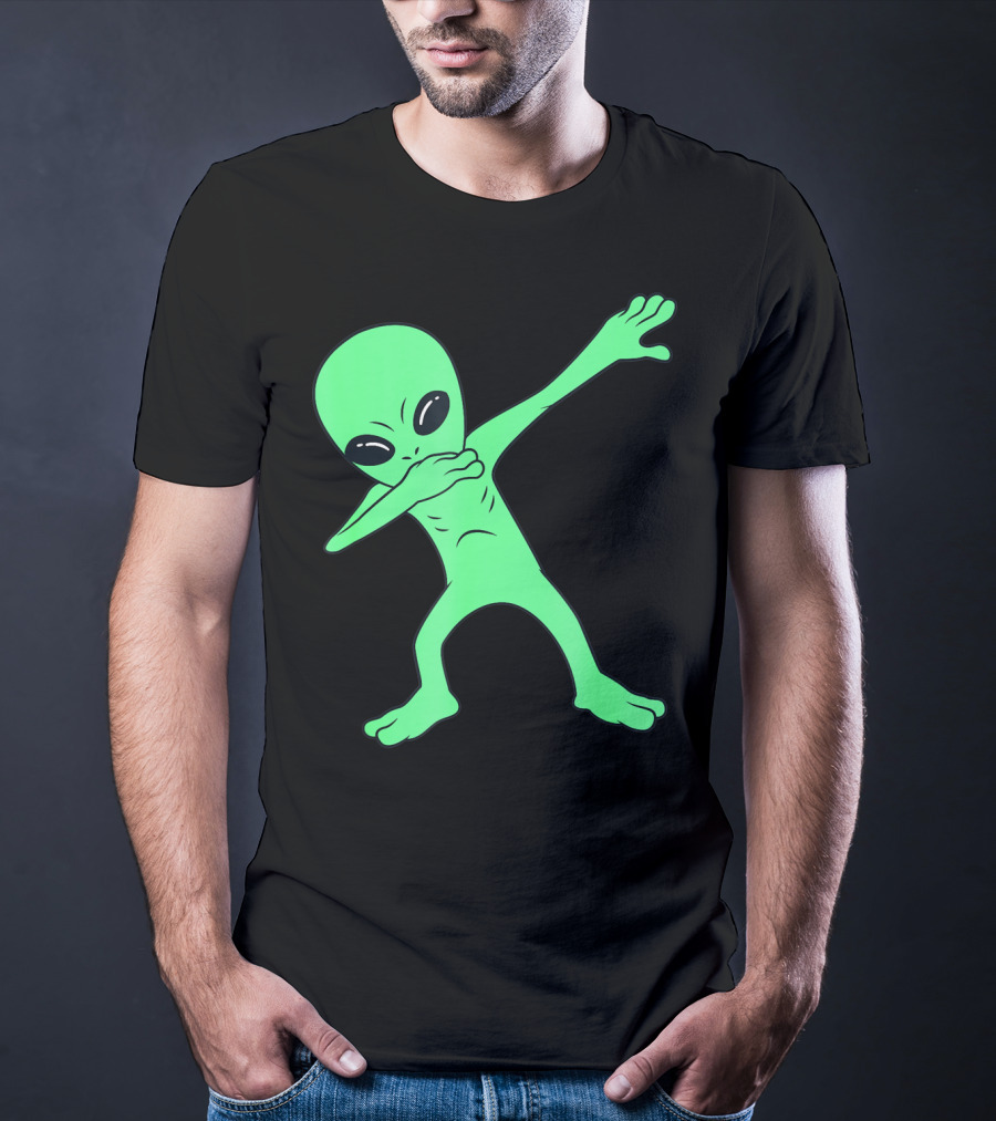 Dabbing Alien Halloween Funny Dab Girl Green Alien Dab Dance T-Shirt
