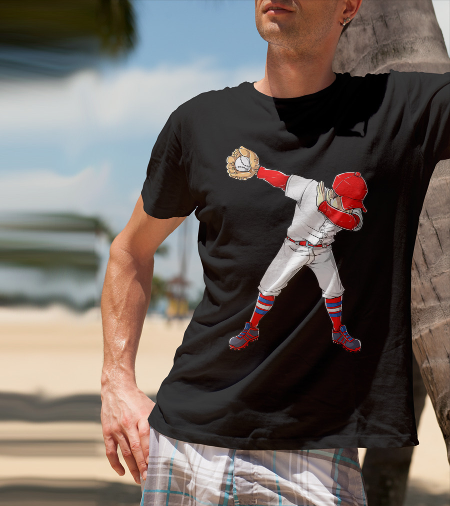 Dabbing Baseball Player Funny Dab Dance T-Shirt
