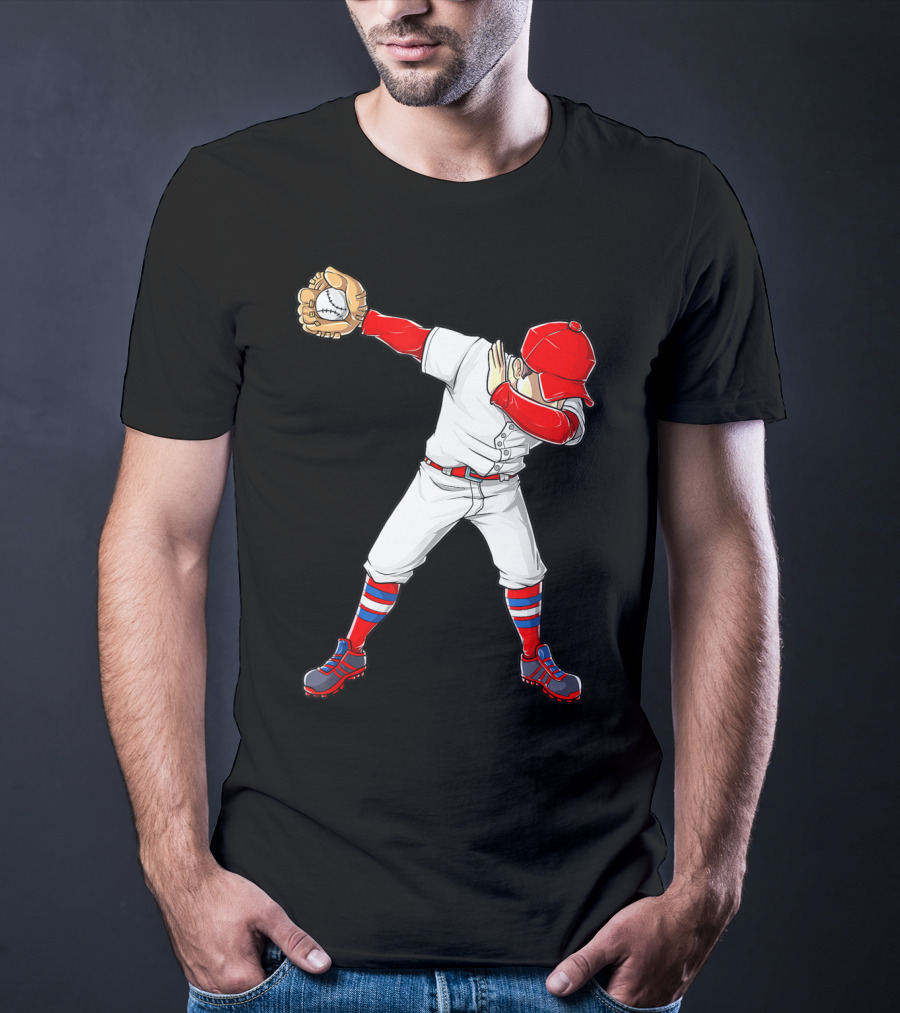 Dabbing Baseball Player Funny Dab Dance T-Shirt