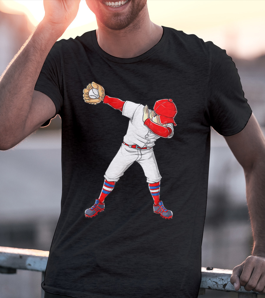 Dabbing Baseball Player Funny Dab Dance T-Shirt