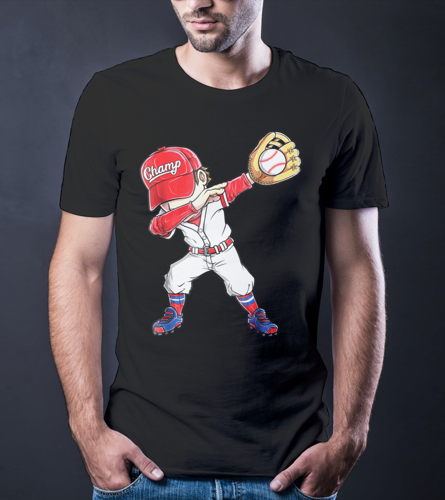 Dabbing Champ Baseball Catcher Pitcher T-Shirt
