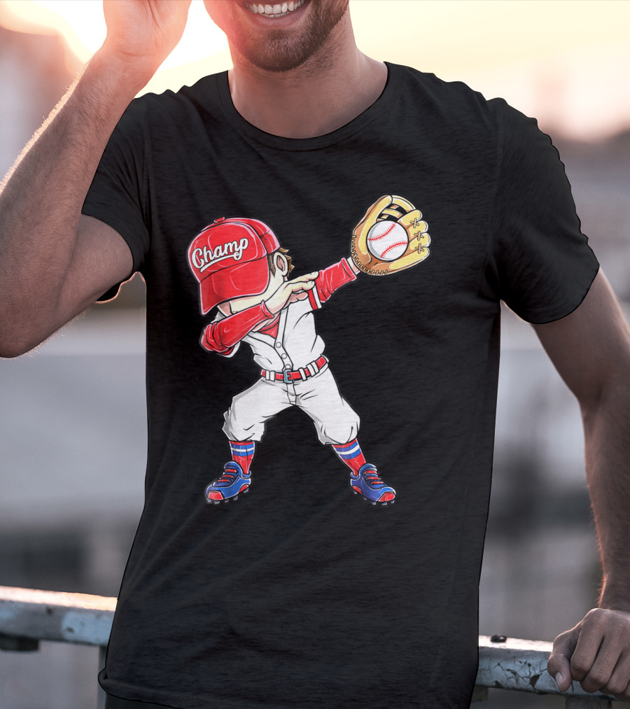 Dabbing Champ Baseball Catcher Pitcher T-Shirt