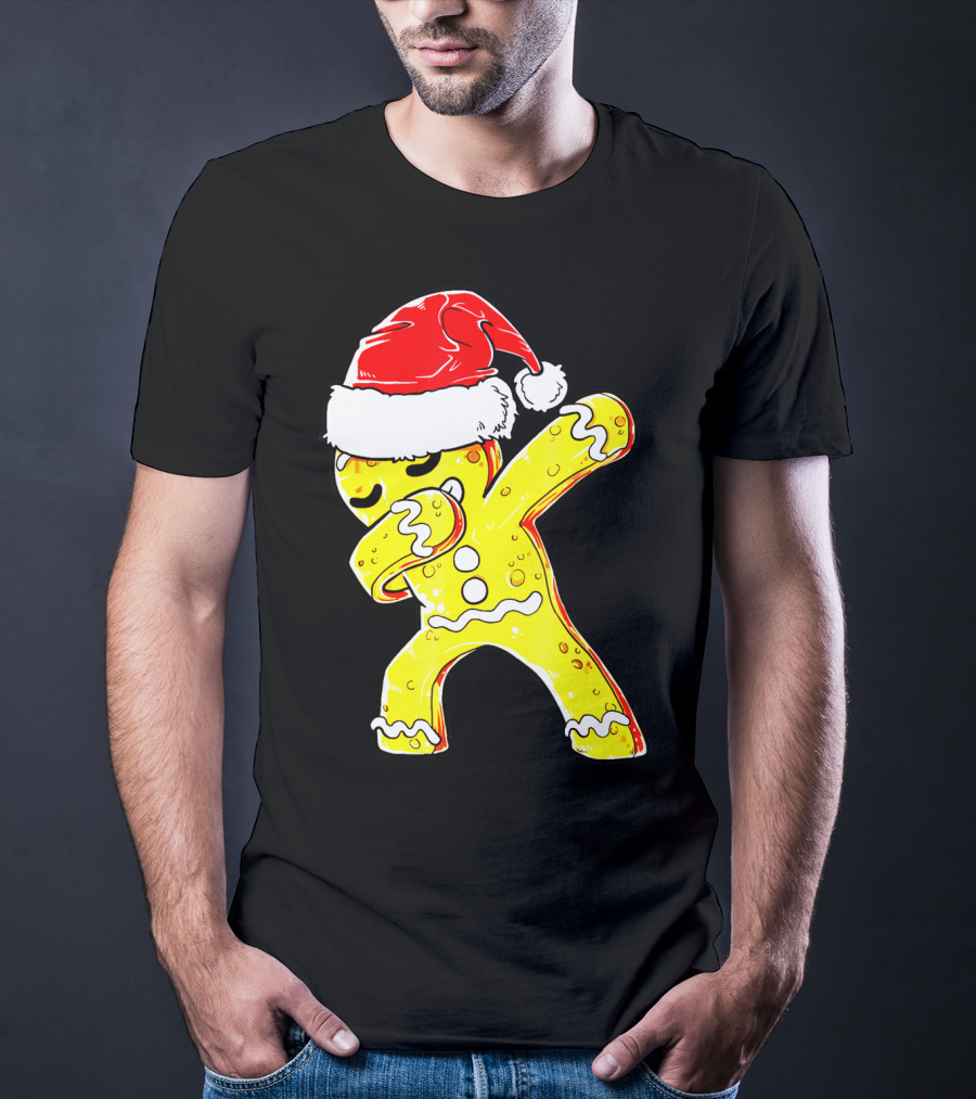 Dabbing Gingerbread Santa Christmas Dance T-Shirt