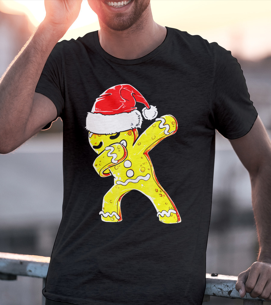 Dabbing Gingerbread Santa Christmas Dance T-Shirt