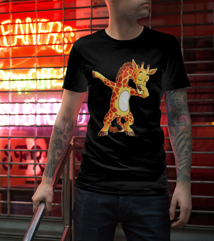 Funny Dabbing Giraffe Dance Pose Giraffes Dab T-Shirt