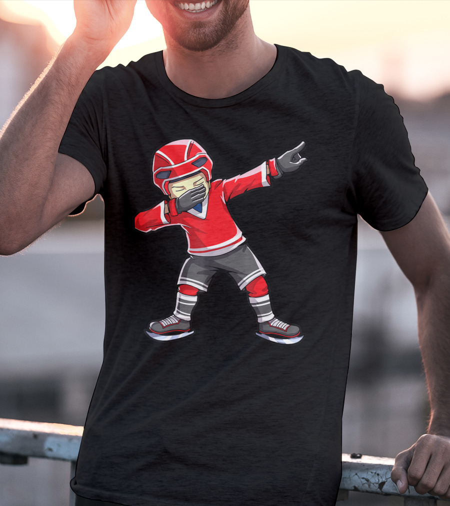 Dabbing Hockey Player Boys Men Kids Dab Squad T-Shirt