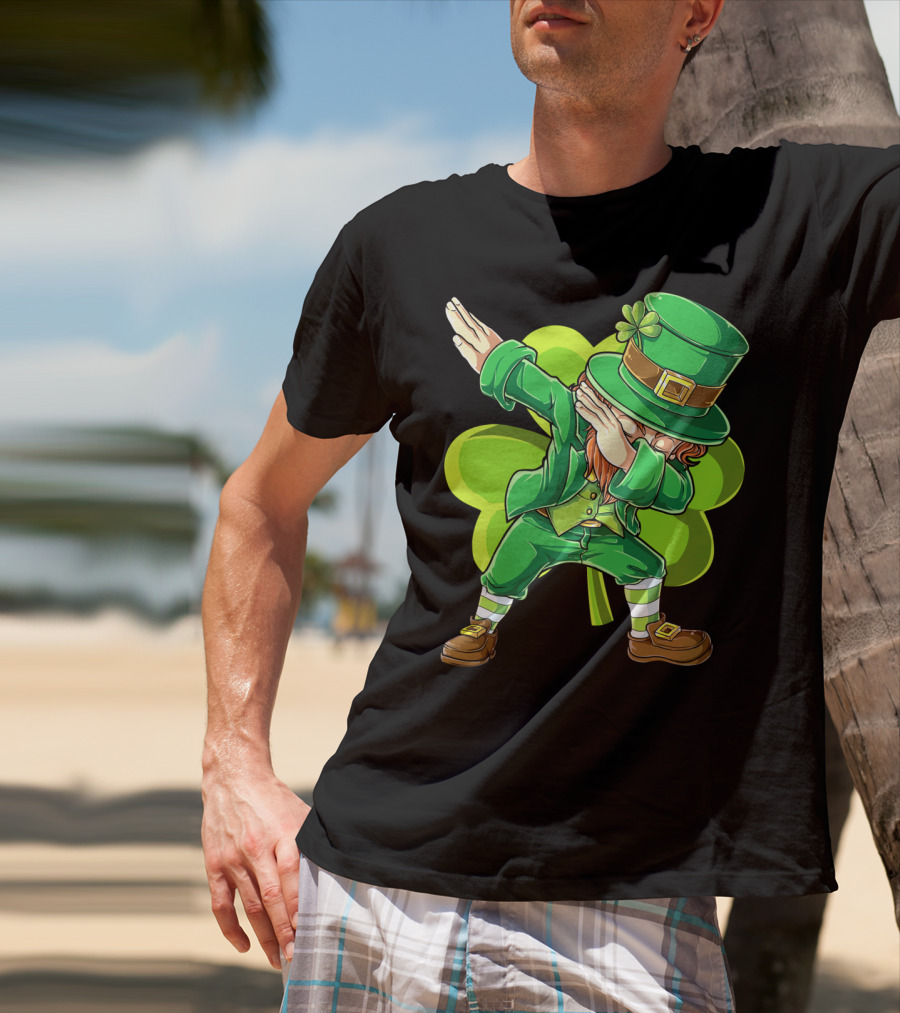 Dabbing Leprechaun Green Clover St Patricks Day Dab T-Shirt