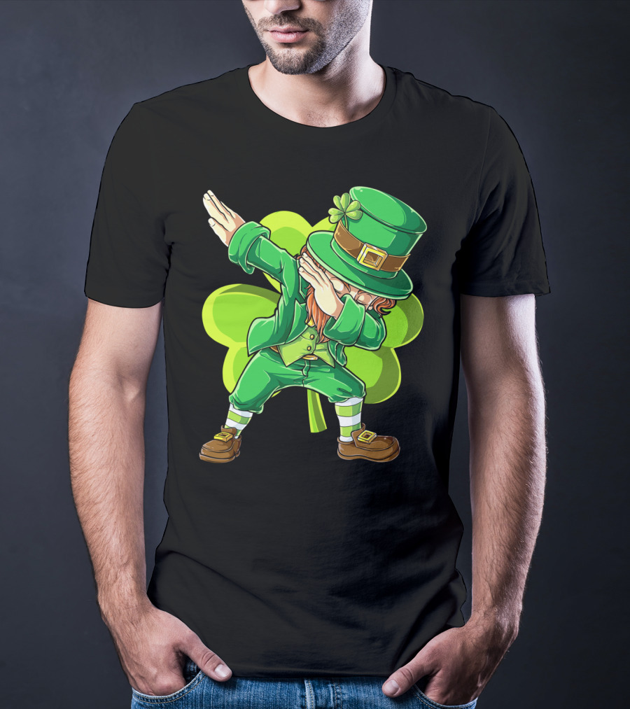 Dabbing Leprechaun Green Clover St Patricks Day Dab T-Shirt