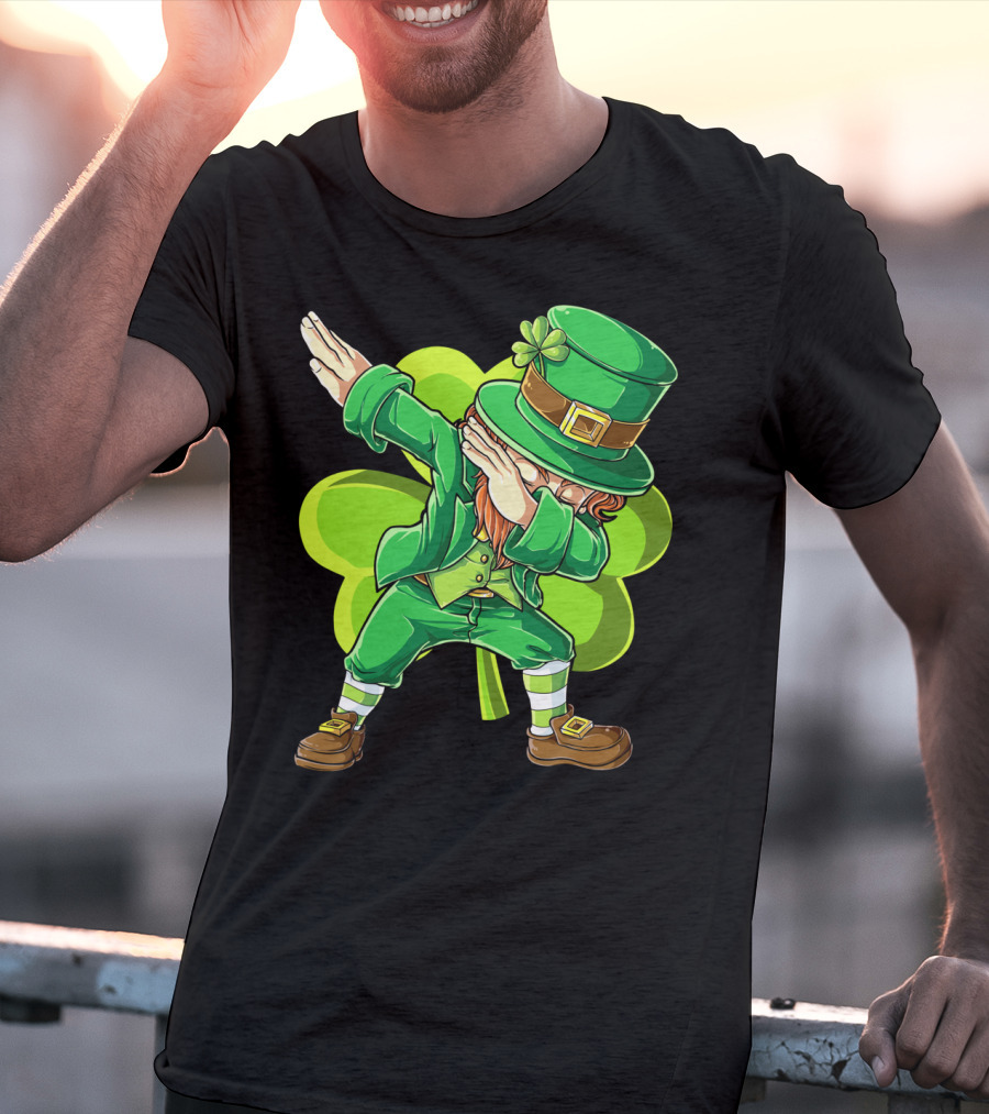Dabbing Leprechaun Green Clover St Patricks Day Dab T-Shirt