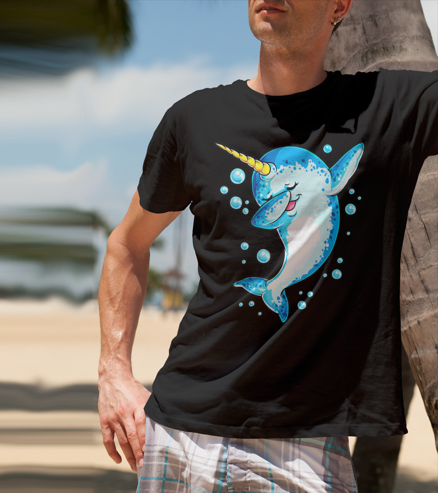 Dabbing Narwhal Unicorn For Girls And Boys Playful Sea Creature T-Shirt