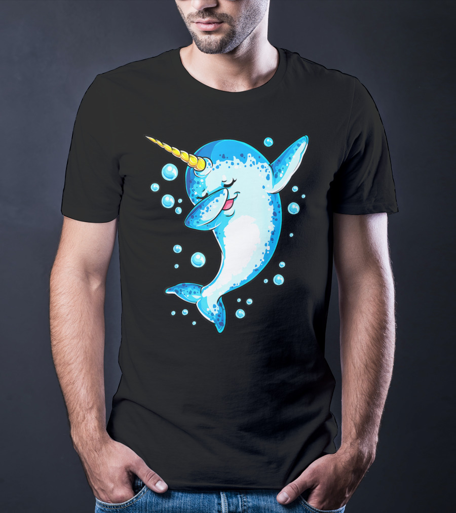 Dabbing Narwhal Unicorn For Girls And Boys Playful Sea Creature T-Shirt