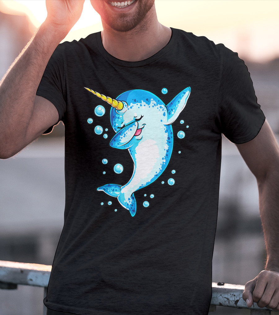 Dabbing Narwhal Unicorn For Girls And Boys Playful Sea Creature T-Shirt