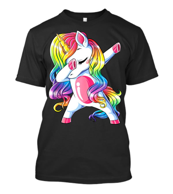 Dabbing Unicorn Rainbow Dance Squad Women Funny Dab T-Shirt