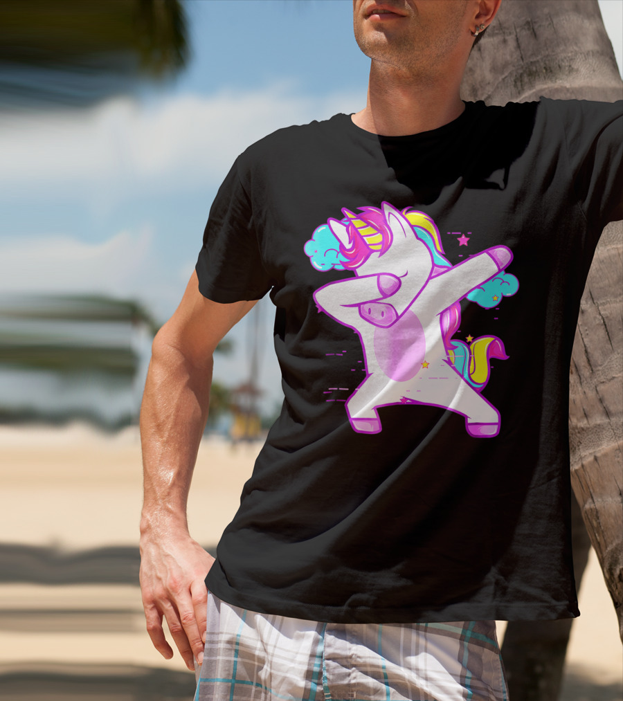 Dabbing Unicorn Dab Girls Boys Adults Rainbow Fantasy T-Shirt
