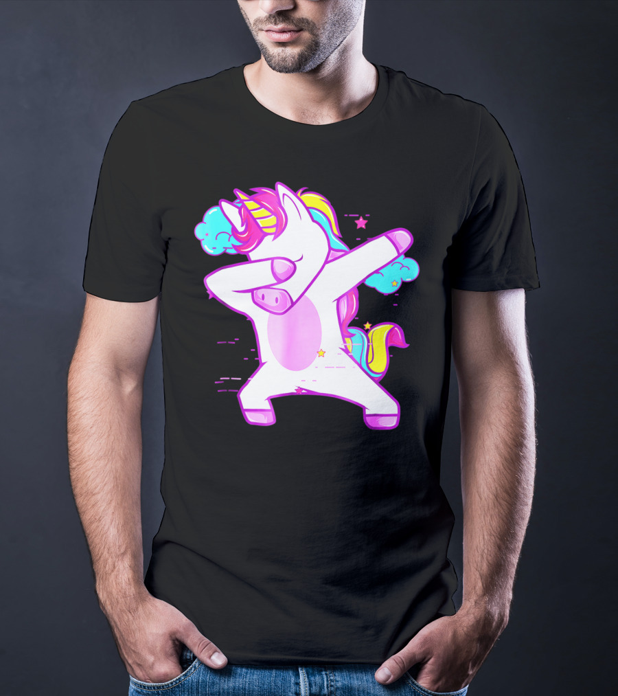 Dabbing Unicorn Dab Girls Boys Adults Rainbow Fantasy T-Shirt