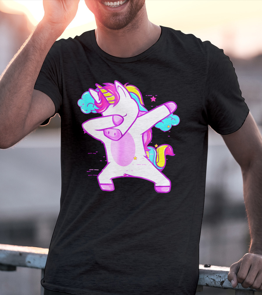 Dabbing Unicorn Dab Girls Boys Adults Rainbow Fantasy T-Shirt