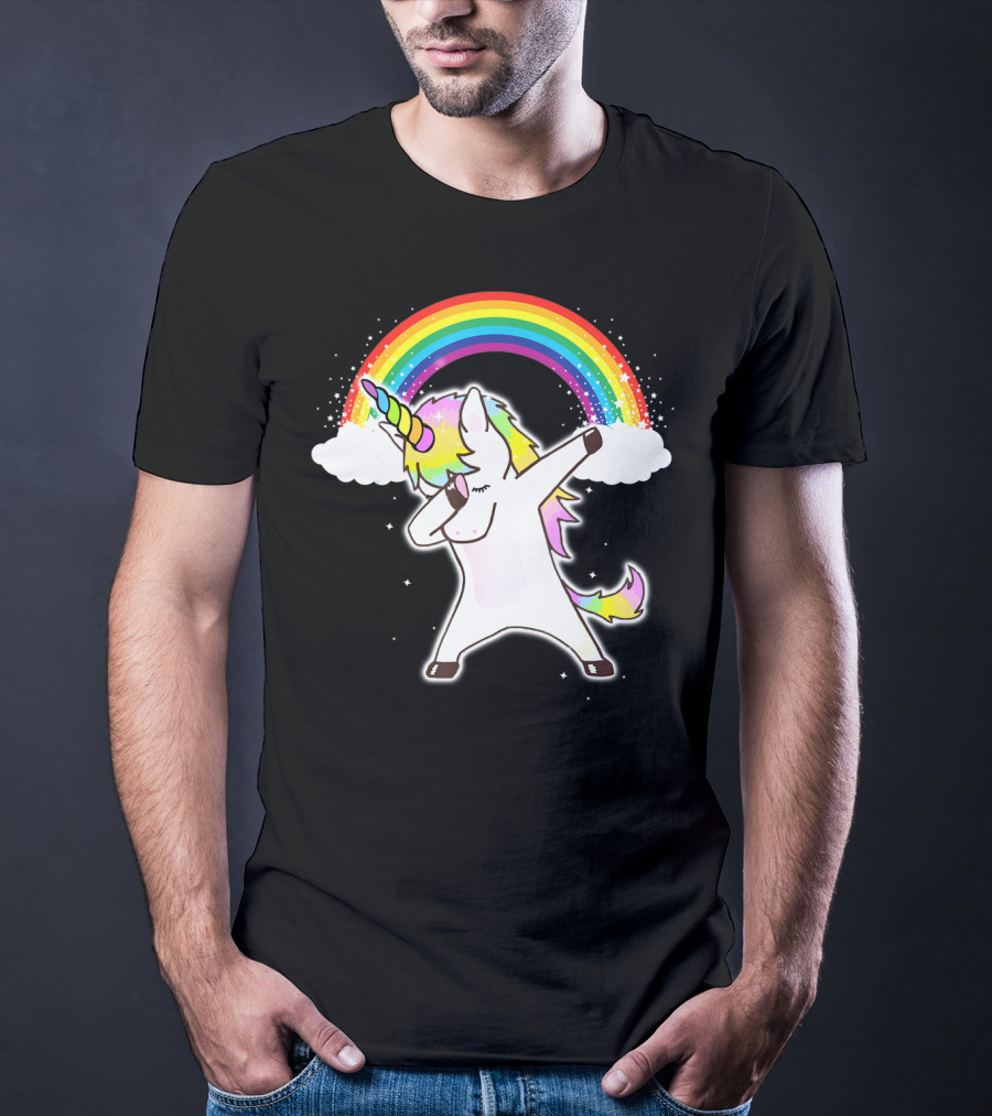 Funny Rainbow Squad Unicorn Dab Dance T-Shirt