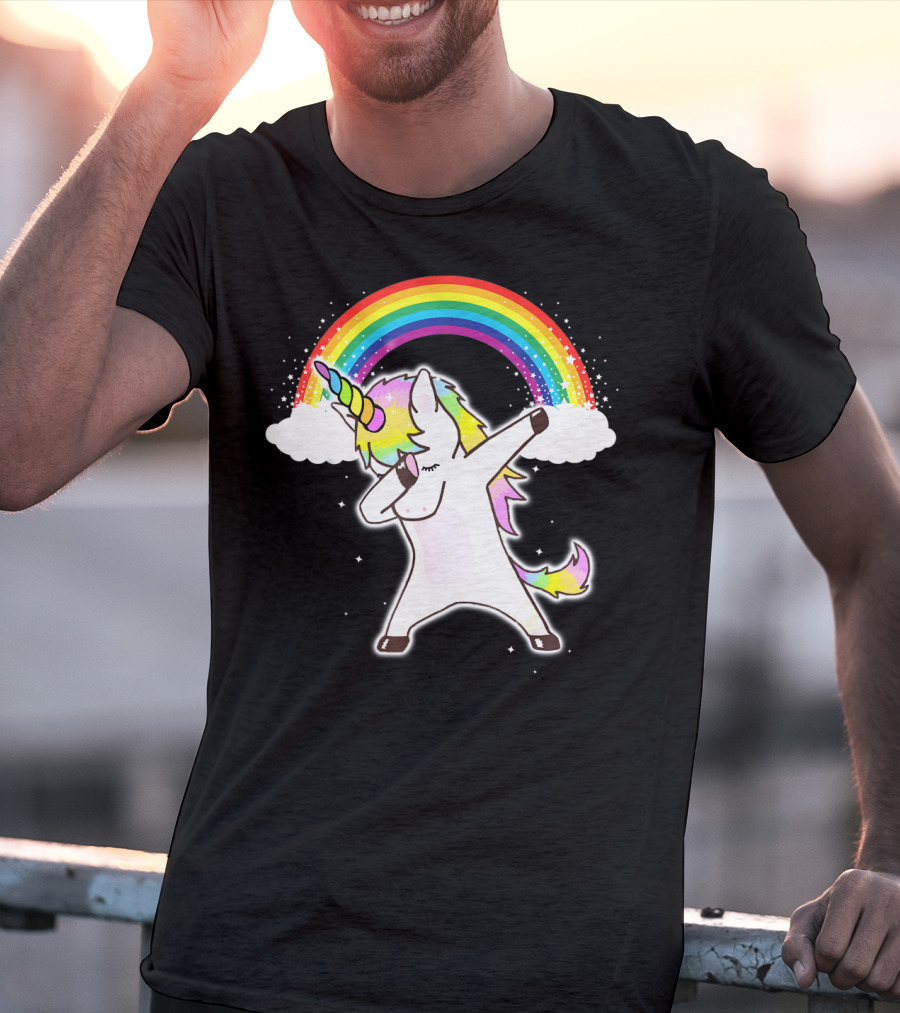 Funny Rainbow Squad Unicorn Dab Dance T-Shirt