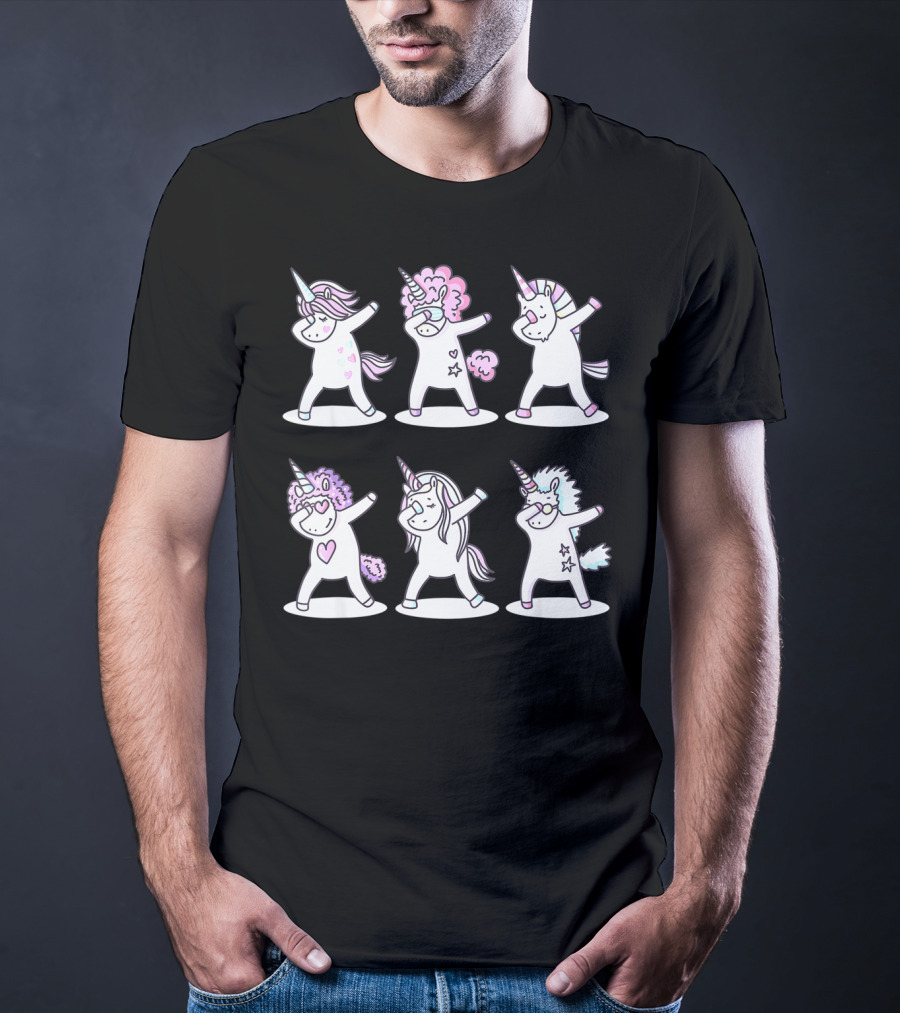 Dabbing Unicorns Funny Unicorn Birthday T-Shirt