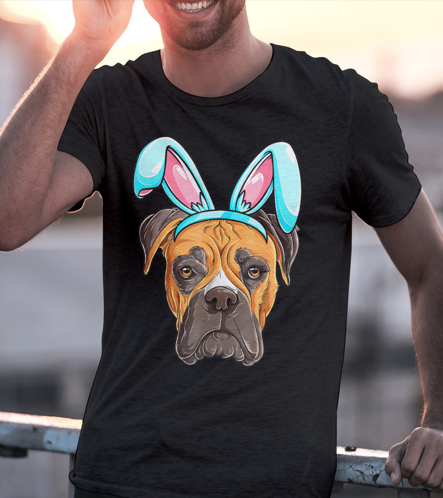 Easter Bunny Dog Boxer T-Shirt