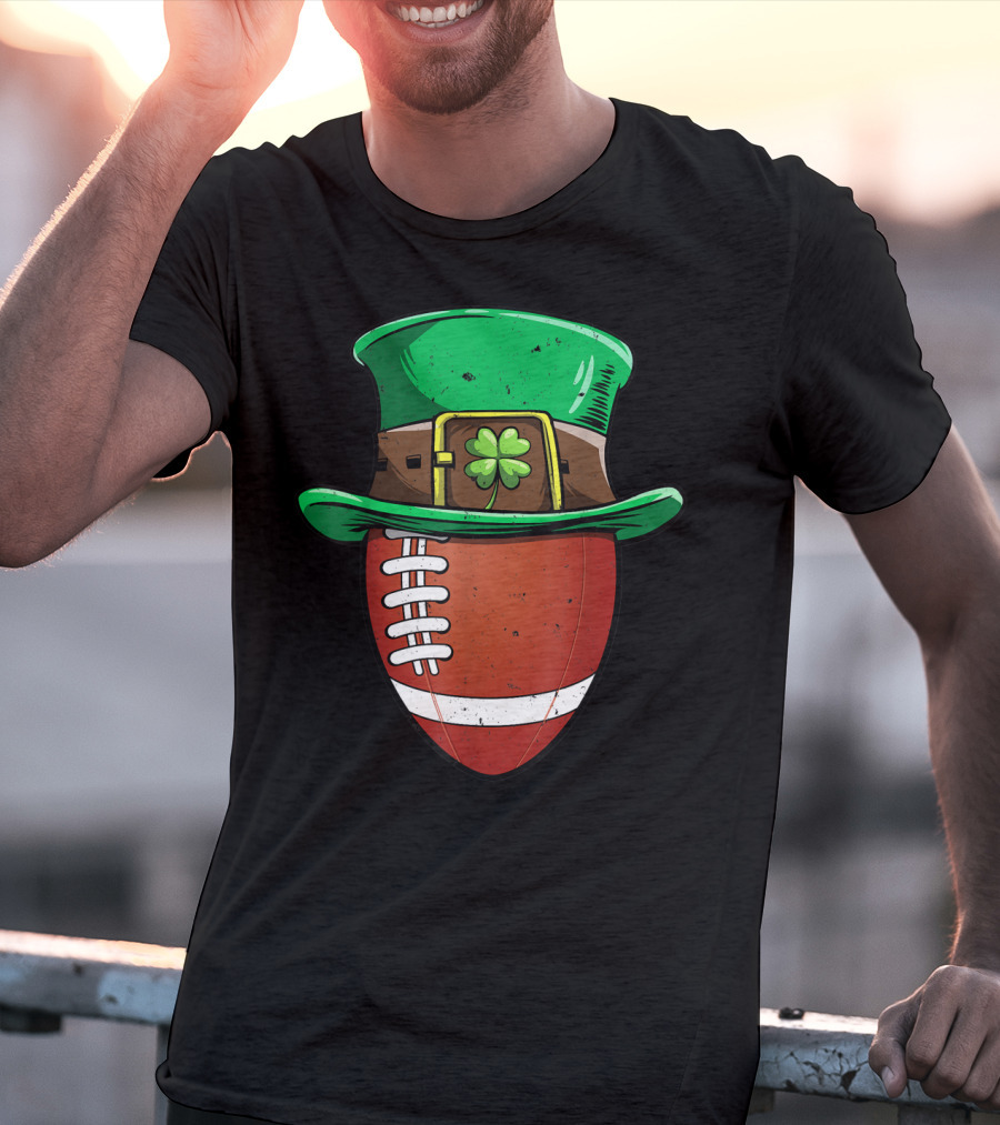 Football Leprechaun Hat St Patricks Day Boys T-Shirt