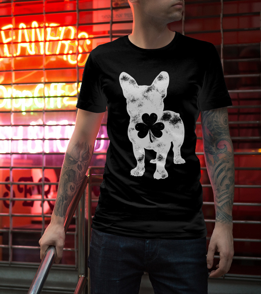 French Bulldog St Patricks Day Shamrock Dog Men T-Shirt